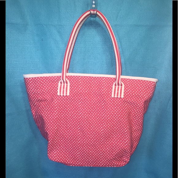 American Eagle Outfitters Handbags - AEO’s Signature 💯 Cotton Red Polka Dot Tote